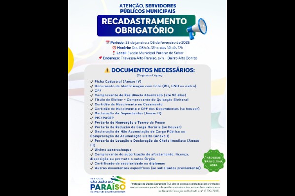 ATENÇÃO, SERVIDORES PÚBLICOS EFETIVOS!